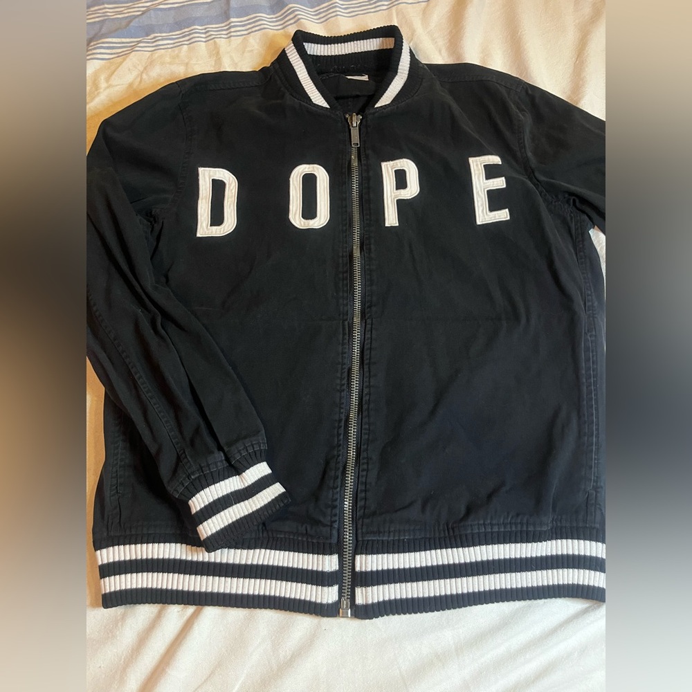Size Medium - DOPE Men’s Black Jacket, Zip-Up